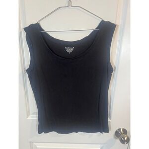Bay Studio Womens Tank Top 100% Pima Cotton Black Large